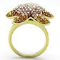 MATK1034 - IP Gold(Ion Plating) Stainless Steel Ring with Top Grade Crystal  in Multi Color
