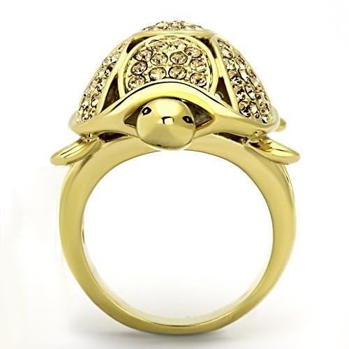 MATK1035 - IP Gold(Ion Plating) Stainless Steel Ring with Top Grade Crystal  in Citrine Yellow