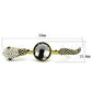 MATK1036 - IP Gold(Ion Plating) Stainless Steel Ring with Synthetic Glass Bead in Black Diamond