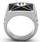 MATK1049 - High polished (no plating) Stainless Steel Ring with Top Grade Crystal  in Clear