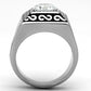 MATK1050 - High polished (no plating) Stainless Steel Ring with AAA Grade CZ  in Clear