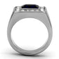 MATK1051 - High polished (no plating) Stainless Steel Ring with Synthetic Synthetic Glass in Montana