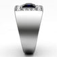 MATK1051 - High polished (no plating) Stainless Steel Ring with Synthetic Synthetic Glass in Montana