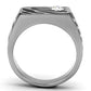 MATK1054 - High polished (no plating) Stainless Steel Ring with Top Grade Crystal  in Clear