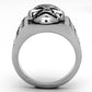 MATK1056 - High polished (no plating) Stainless Steel Ring with Top Grade Crystal  in Black Diamond