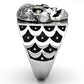 MATK1056 - High polished (no plating) Stainless Steel Ring with Top Grade Crystal  in Black Diamond