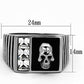 MATK1057 - High polished (no plating) Stainless Steel Ring with Top Grade Crystal  in Clear