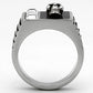 MATK1057 - High polished (no plating) Stainless Steel Ring with Top Grade Crystal  in Clear