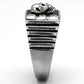 MATK1057 - High polished (no plating) Stainless Steel Ring with Top Grade Crystal  in Clear