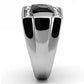 MATK1058 - High polished (no plating) Stainless Steel Ring with Synthetic Synthetic Glass in Montana