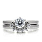 MATK105 - High polished (no plating) Stainless Steel Ring with AAA Grade CZ  in Clear