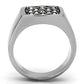 MATK1060 - High polished (no plating) Stainless Steel Ring with Top Grade Crystal  in Clear