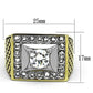 MATK1061 - Two-Tone IP Gold (Ion Plating) Stainless Steel Ring with AAA Grade CZ  in Clear