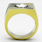 MATK1065 - Two-Tone IP Gold (Ion Plating) Stainless Steel Ring with Top Grade Crystal  in Clear