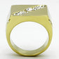 MATK1066 - IP Gold(Ion Plating) Stainless Steel Ring with Top Grade Crystal  in Clear