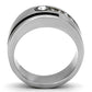 MATK1067 - High polished (no plating) Stainless Steel Ring with Top Grade Crystal  in Clear