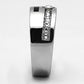 MATK1067 - High polished (no plating) Stainless Steel Ring with Top Grade Crystal  in Clear