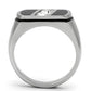 MATK1068 - High polished (no plating) Stainless Steel Ring with Top Grade Crystal  in Clear