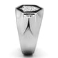 MATK1069 - High polished (no plating) Stainless Steel Ring with Top Grade Crystal  in Clear