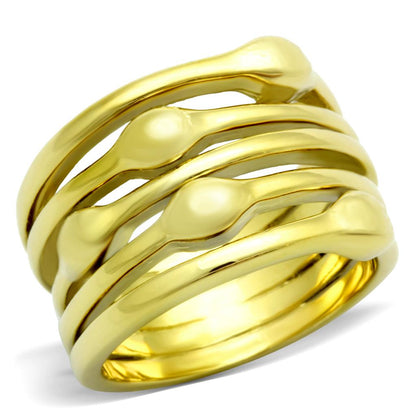MATK106G - IP Gold(Ion Plating) Stainless Steel Ring with No Stone