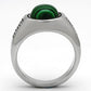 MATK1070 - High polished (no plating) Stainless Steel Ring with Synthetic MALACHITE in Emerald