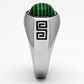 MATK1070 - High polished (no plating) Stainless Steel Ring with Synthetic MALACHITE in Emerald