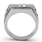 MATK1071 - High polished (no plating) Stainless Steel Ring with Top Grade Crystal  in Clear