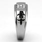 MATK1071 - High polished (no plating) Stainless Steel Ring with Top Grade Crystal  in Clear