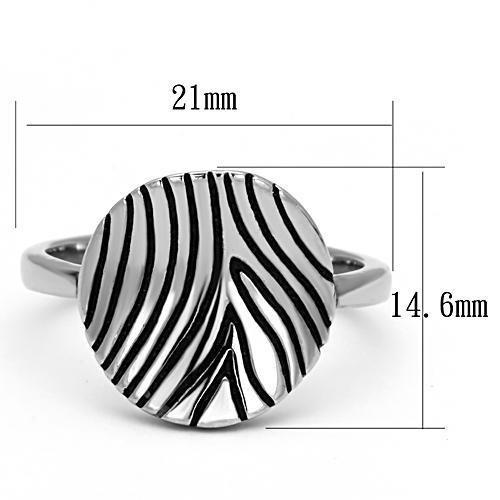 MATK1078 - High polished (no plating) Stainless Steel Ring with Epoxy  in Jet