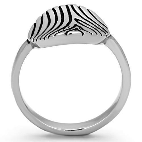 MATK1078 - High polished (no plating) Stainless Steel Ring with Epoxy  in Jet