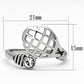 MATK1083 - High polished (no plating) Stainless Steel Ring with Top Grade Crystal  in Clear