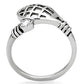 MATK1083 - High polished (no plating) Stainless Steel Ring with Top Grade Crystal  in Clear