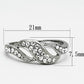 MATK1085 - High polished (no plating) Stainless Steel Ring with Top Grade Crystal  in Clear