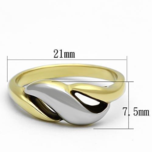 MATK1089 - Two-Tone IP Gold (Ion Plating) Stainless Steel Ring with No Stone