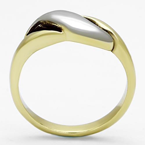 MATK1089 - Two-Tone IP Gold (Ion Plating) Stainless Steel Ring with No Stone
