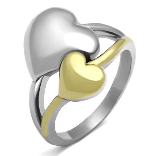 MATK1091 - Two-Tone IP Gold (Ion Plating) Stainless Steel Ring with No Stone