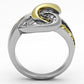 MATK1094 - Two-Tone IP Gold (Ion Plating) Stainless Steel Ring with Top Grade Crystal  in Citrine Yellow