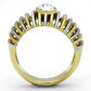 MATK1095 - Two-Tone IP Gold (Ion Plating) Stainless Steel Ring with Top Grade Crystal  in Clear