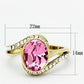 MATK1097 - IP Gold(Ion Plating) Stainless Steel Ring with Top Grade Crystal  in Rose