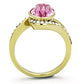 MATK1097 - IP Gold(Ion Plating) Stainless Steel Ring with Top Grade Crystal  in Rose