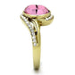 MATK1097 - IP Gold(Ion Plating) Stainless Steel Ring with Top Grade Crystal  in Rose