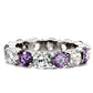 MATK109 - High polished (no plating) Stainless Steel Ring with AAA Grade CZ  in Amethyst