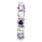 MATK109 - High polished (no plating) Stainless Steel Ring with AAA Grade CZ  in Amethyst