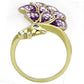 MATK1101 - IP Gold(Ion Plating) Stainless Steel Ring with Top Grade Crystal  in Multi Color