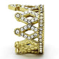 MATK1109 - IP Gold(Ion Plating) Stainless Steel Ring with Top Grade Crystal  in Clear