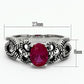 MATK1112 - High polished (no plating) Stainless Steel Ring with AAA Grade CZ  in Ruby