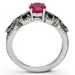 MATK1112 - High polished (no plating) Stainless Steel Ring with AAA Grade CZ  in Ruby