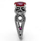 MATK1112 - High polished (no plating) Stainless Steel Ring with AAA Grade CZ  in Ruby