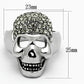 MATK1116 - High polished (no plating) Stainless Steel Ring with Top Grade Crystal  in Black Diamond