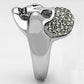 MATK1116 - High polished (no plating) Stainless Steel Ring with Top Grade Crystal  in Black Diamond